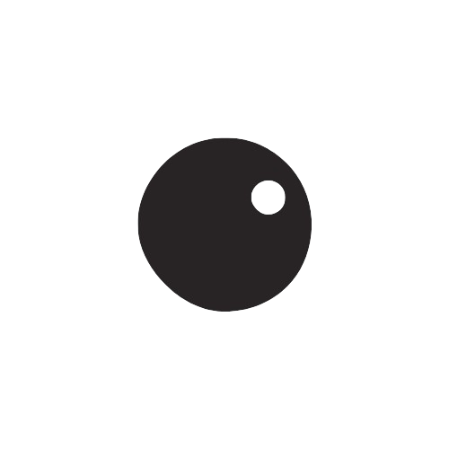 Logo Detales: A black sphere with a white point inside