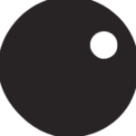 Logo Detales: A black sphere with a white point inside